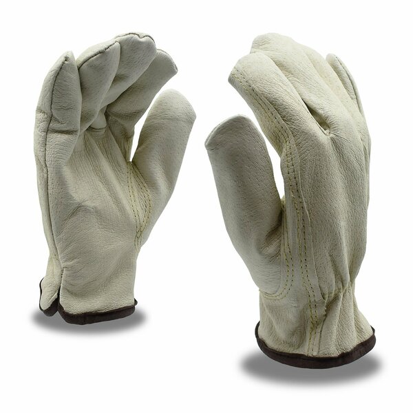 Cordova Driver, Pigskin, Premium, Grain, Lined Fleece Gloves, L, 12PK 8922GL